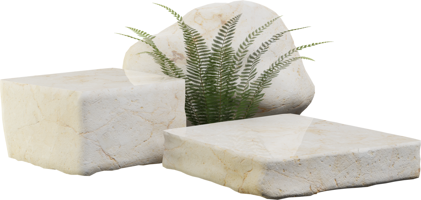 Marble Podium with Plant